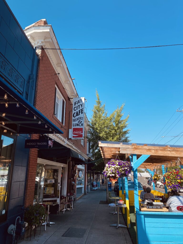 street view of Multnomah Village featuring Fat City Cafe