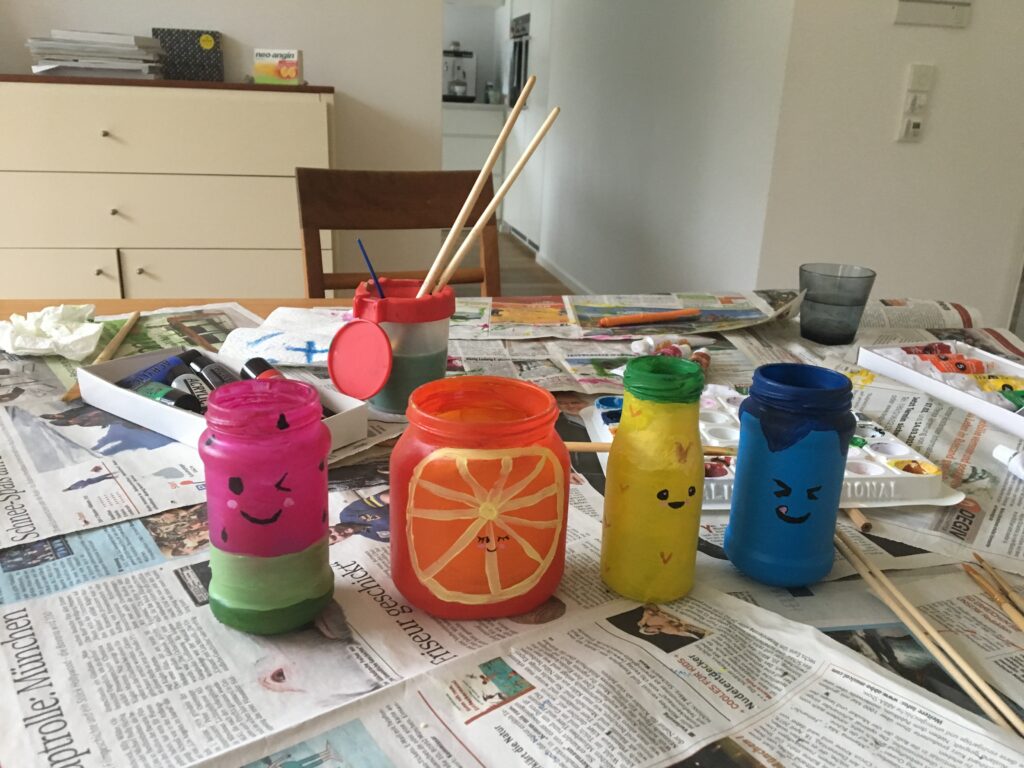 DIY arts and craft project with nanny or au pair